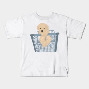 puppy in cart design Kids T-Shirt